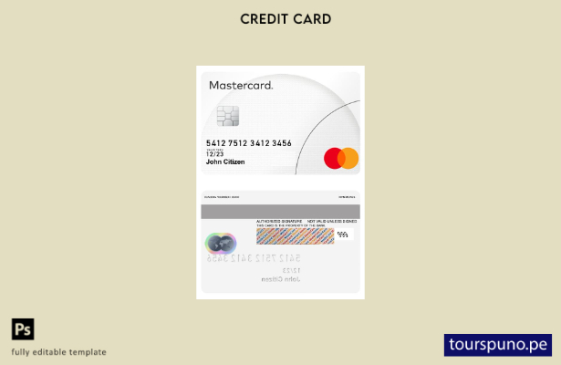 listo para imprimir plantilla de diseño clásico psd de muestra de Mastercard